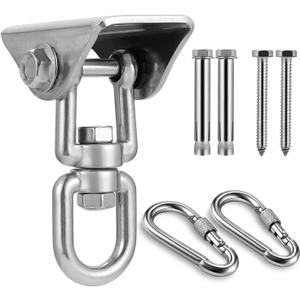 Stainless Steel Hanging Kit Swing Hangers and Hammock Spring and Swing Swivel Spinner Kglobal Swivel Hook and Locking Snap Hooks for Wooden Setstire Swing Swivel, Seat Trapeze Yoga
