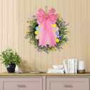 2 Pcs 20 x 10 Inch Large Pink Burlap Bows Easter Wreaths Bow for Gift Wrapping Spring Tree Topper Front Door Home Decorations (Pink)