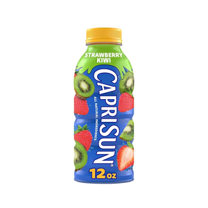 Capri Sun Strawberry Kiwi Flavored Juice Drink Blend from concentrate with other natural flavors, 12 fl oz Bottle, pack of 12, Best By: September 6, 2025