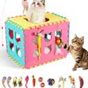 Natheeph Cat Toys for Indoor Cats, Interactive Cat Toy 49pcs Including Cat Wand Toy & Cat Feather Toys Refills, Funny Kitten Toys with Play Tent, Springs, Balls for Bored Indoor Cats Exercise & Chase