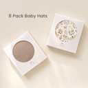 Konssy 8 Pack Baby Newborn Hats Set Knot Beanie Hats Soft for Infant Baby Girls Boys Caps 0-6 Months (Grey,green,clay,beige,black,navy Blue,dark Blue)