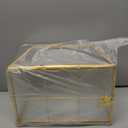 Okllen Glass Card Box with Slot, Large Gold Clear Card Box for Wedding Receptions, Decorative Storage Box with Lock for Baby Shower, Birthday Party, Bridal Shower