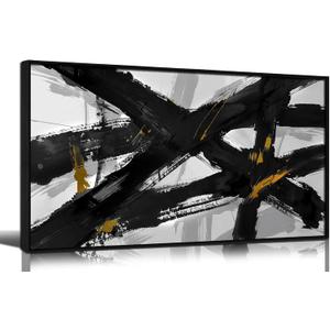 Framed Canvas Wall Art for Living Room Large Black and White Abstract Wall Art for Bedroom Office Modern Canvas Prints Size 20x40 inch (20L" x 40W")