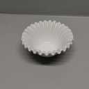 KOKUNKA HandCrafted Decorative Bowl, 5.5 inch White Ruffle Flower Bowl Porcelain Vintage Ring Dish Floral Bowl for Home Decor Ruffle Centerpiece Bowl, White