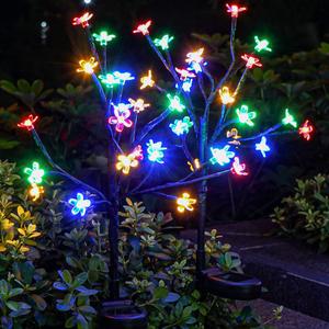 BERNGI Solar Garden Lights Outdoor Waterproof,Garden Decor Solar Flowers For Outside Decorative,4Pack 2Modes Solar Powered Fairy Outdoor Decorations for Yard Patio Pathway, Gardening Gifts Mothers Day