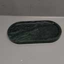 YMXYJM Genuine Real Natural Marble Tray for Bathroom, Luxury Indian Green Stone Vanity Tray, Decorative Oval Trays for Countertop Storage Organizer, Dresser, Kitchen, Home Decor, 11.8" x 6", Green