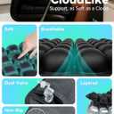 Inflatable 3D Travel Cushion for Airplane, Tailbone Pain Relief Seat Pad with Ergonomic Support, Anti-Slip Bottom, Built-in Pump & Carry Bag for Travel/Office/Car 36 Air Cells, Black