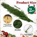 2-Pack 6FT Artificial Norfolk Pine Garlands, Hyperzoo Realistic Winter Pine Christmas Greenery Garland for Mantle, Staircase, Banister, Fireplace, Door, Table, Indoor & Outdoor Holiday Xmas Decortions