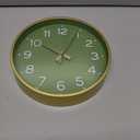 Roymnie Wall Clock Green, Silent Wall Clocks Battery Operated 8 Inch-Modern Non Ticking Analog Clock Decorative for Kitchen Office Bathroom Bedroom(Gold), Pack of 2