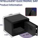 Small Safe Box - Home Safe for Money Jewelry Documents, Solid Lock Box, Mini Security Box for Kids with Digital Electronic Security Keypad for Home Office Hotel (Black)