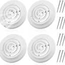 Therwen 4 Pcs 6 Inch Round Vent Cover, White Round Ceiling Diffuser with Screws HVAC Vent Duct Cover Replacement Exhaust Fan Covers for Home Office Kitchen Ventilation Use, Outer Dimensions: 9-15/16"