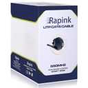 Rapink Cat6 Ethernet Cable 1000ft, Cat6 ethernet Cable 23AWG Solid Bare Copper 10G Support, UTP cat6 Cable 550MHZ, cat 6 Cable 1000ft POE Support Black