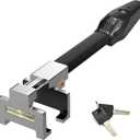 Anti-Theft Steering Wheel Lock with Alarm, Car Security Lock Universal Fit Any Brand Vehicle Truck, Heavy Duty Car Anti Theft Device with 2 Keys Stainless Steel Black