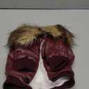 LESYPET Dog Leather Jacket for Small Dogs, Waterproof Dog Winter Jacket Puppy Coat with Fleece Lined, Ultra Warm Fur Collar Doggie Coat, Red S