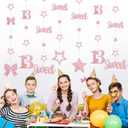 2 x Pink Rose Gold Sweet 13 Decorations for Girls Kit,Pre-Strung 13th Glitter Twinkle Stars, Bows & Number 13 Birthday Hanging Streamer Banner Supplies,Happy Thirteen Party Dcor Supplies