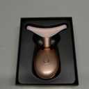 7 Color Face and Neck Massager Light Therapy, Red Light Based Facial Massager for Skin Care, Firming, Smoothing (Rose Golden)