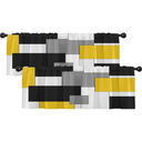 Emvency 2 Pack Valances Window Treatments Yellow and Black Geometry Abstract Modern Art Blackout Drapes Adjustable Curtain for Windows Living Room Kitchen Over Sink 18x52 Rod Pocket Valances