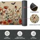 Artoid Mode Ghost Jack-O'-Lantern Pumpkin Flowers Halloween Kitchen Mats Set of 2, Low-Profile Home Decor Kitchen Rugs for Floor - 17x29 and 17x47 Inch