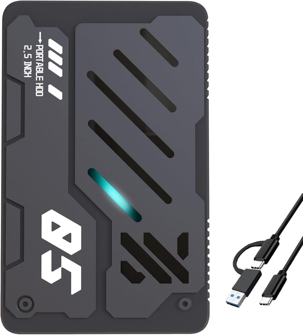 Ultra Slim Portable External Hard Drive USB 3.1 Type C HDD Storage for PC, Laptop, Mac, Xbox one, PS4, PS5 (250GB)