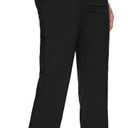 floralhue Scrub Pants for Women - Soft Stretch, Cargo Pants Scrubs with 8 Pockets, Black, 2XL