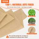 VEVOR Burlap Fabric Roll, 14 x 150 ft & 45 x 45 High Density Wide Natural Burlap Fabric Rolls, Jute Fabric Burlap Tree Wrap Roll, for Decor, Crafts, Wedding, Gardening, Plant & Tree Winter Covering