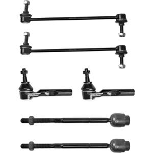Motorman 6pcs (2) ES800086+(2) EV80988+(2) K80252 Front Inner&Outer Tie Rod End,Sway Bar End Link for 2004-2012 MALIBU,2005-2010 G6,2007-2009 AURA