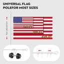 Flag Pole for Outside-6ft with Plastic Decorative Finial, White Flagpole Kit with Metal Holder, Two Tangle-Free Flag Pole Rings for House, Porch, Yard