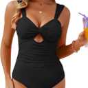VIMPUNEC Women One Piece Tummy Control Swimsuit High Waisted Bathing Suit Cut Out Swimwear, Medium