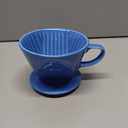 hailanbao Handmade Pour Over Ceramic Coffee Dripper - Authentic Brewing Experience for Camping, Office, and Home (Blue)