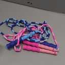 Jump Rope for Kids, Adjustable Jump Ropes for 4 5 6 7 8 10 12, Tangle Free Jumping Rope Age 8-12, Segmented Soft Beaded Skipping Rope for Women Fitness (Blue and Pink)