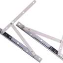 1 Pair Casement Window Hinge, 10 Inch Stainless Steel Finish Adjustable/2 Pack Standard Duty Concealed Hinge, Universal E-Gard Corrosion Resistant Coating Friction Stay Hinges for Awning/Hopper