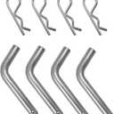 Gasedin 4 PCS Trailer Hitch Pin & Clip, 5/8-Inch Diameter Trailer Hitch Pin & Clip with Grooved Head, Zinc Trailer Hitch Locking Pin & Clip Fit for 2" Receiver, Universal Car Accessories