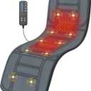 Massager Pad, Back Massager with Heat and 10 Vibrating Motors for Pain Relief, Body Massage for Back, Lumbar,Leg, Gifts for Men Women, Long 53" (Black)