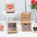 100 Pcs 4x4x2 Inch Chocolate Truffle Boxes Pastry Gift Boxes Bakery Boxes Cookies Boxes Soap Dount Box Chocolate Covered Strawberries Boxes Cake Treat Box for Party Favors