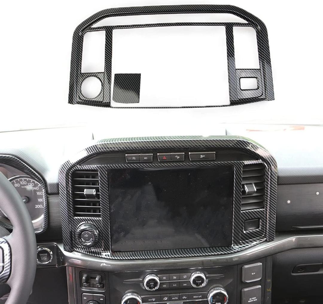 Carbon Fiber Central Control Panel Cover Tirm for Ford F150 2021+(Navigation Screen)