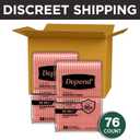 Depend Fresh Protection Adult Diapers, Incontinence Underwear for Women, Disposable, Maximum, Medium, Blush, 76 Count (2 Packs of 38)