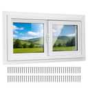 Yuzzy 30" x 12" Vinyl Windows for Basement, Bathroom, Garage, Shed, Home