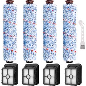 8 Pack Replacement Parts Compatible with Bissell CrossWave 1785 2306 3888A Vacuum Cleaner 4 Pack Multi-Surface Brush Roll 1868 4 Pack Vacuum Filter 1866 Compare to Part 1608683 160-8683 1608684