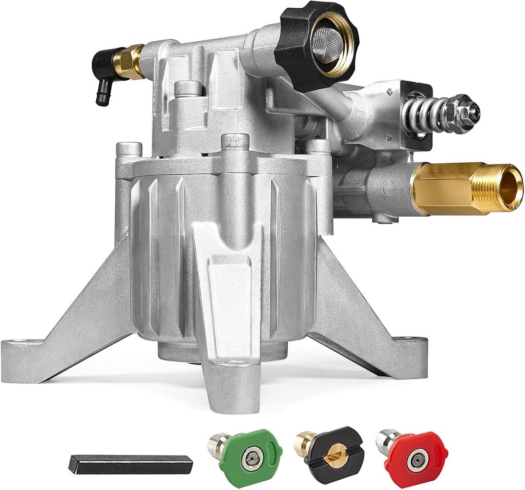 TOOLCY 7/8" Shaft Vertical Pressure Washer Pump - Rear Inlet/Outlet Max 3100 PSI @ 2.5 GPM OEM & Power Washer Pump for Gas Washer, Replacement for Simpson, Honda etc