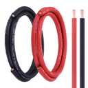 4 Gauge Battery Cable, 5FT Red + 5FT Black 4 AWG Welding Cable, Stranded Oxygen-Free Copper Wire for Automotive, Battery, Solar, Marine and Generator