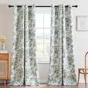 H.VERSAILTEX Blackout Curtains 96 Inch Length 2 Panels Set, Floral Print Drapes Farmhouse for Living Room, Grommet Room Darkening Curtains Vintage Boho Window Treatment(2 Panels, Sage)