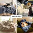 Bedsure Waterproof Dog Blanket, Fluffy Faux Fur Blanket for Medium Large Dogs Washable, Pet Blankets for Couches Beds Cars, Calming Throw Blanket, Dog Accessories, XL, 5060 inch, Tie-dye Navy