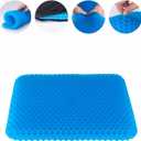 Gel Seat Cushion, Chair Cushions with Non-Slip Cover, Breathable Honeycomb Car Seat Cushion for Pressure Relief Back Pain, Home Wheelchair Office Chair Cushion (16x14x1.6 inch)
