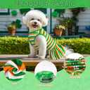 2-Pack Dog Dresses St. Patrick's Day Dog Dress with Lucky Shamrock Pattern Green Plaid Dog Skirt Stripe Puppy St. Patrick's Day Dress Clothes Outfit for Small Medium Dogs S