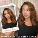 Lady Miranda Loose Wave Wig Nature Curly Synthetic Heat Resistant Weave Full Wigs for Women (1B30#)