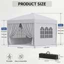 KIGOTY 10x10 FT Portable Pop Up Canopy Tent, Adjustable Height Instant Gazebo with Sidewalls, One-Push Setup Outdoor Canopy for Camping, Parties, Vendor Events (White, 3m × 3m)