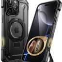 SUPCASE for iPhone 16 Pro Max Case with Camera Control Capture Button (Unicorn Beetle Grip), [Built-in Stand] [Compatible with MagSafe] Heavy Duty Magnetic Phone Case for iPhone 16 Pro Max, Black