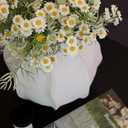 Daisies Flowers Artificial,Persian Leaf,Wild Flower Bouquet,20pcs,Tansy Greenery,Realistic, Silk Flowers for Home Decor Indoor, Wedding Bouquets(White)