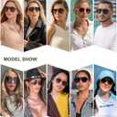 SOJOS Retro Trendy Aviator Polarized Sunglasses Men Women Vintage 70s Square Stylish Frame Sun Glasses SJ2283 (Black/Dark Brown Grading)