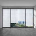 Threehoney 9 Pcs 35 x 110 Inches Temporary Blinds for Indoor Windows No Tools Cut to Size Fabric Paper Pleated Shades Adhesive Privacy Blinds for French Door Sliding Door Light(White)